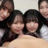 中年用務員が可愛い仲良し4人組JKとハーレムセックス